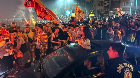 Trakya’da Galatasaray taraftarları şampiyonluğu kutladı