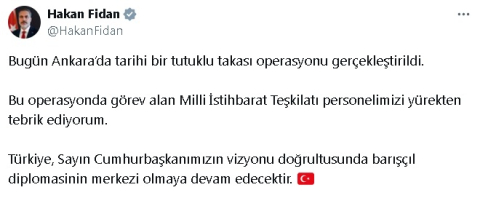 Bakan Fidan: Türkiye, barışçıl diplomasinin merkezi olmaya devam edecek