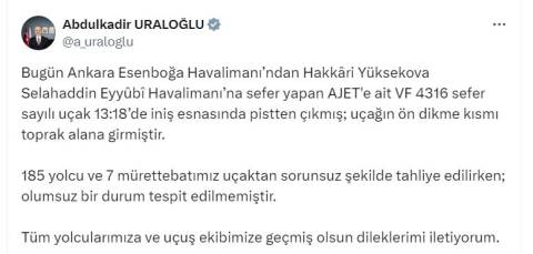 Yüksekova'da yolcu uçağı pistten çıktı (3)