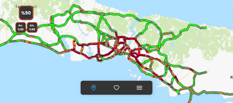 İstanbul-İstanbul'da trafik yoğunluğu yüzde 90'a ulaştı