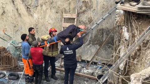 İstanbul- Avcılar'da inşaat alanına düşen işçi kurtarıldı