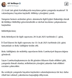 Kartalkaya'daki otel yangınının müfettiş raporları, Bolu Cumhuriyet Başsavcılığı'na teslim edildi