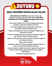 Ankara'da bazı yollar trafiğe kapatılacak